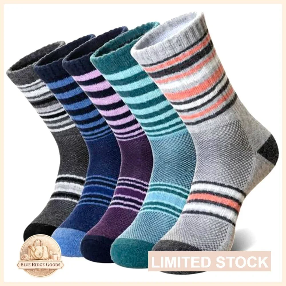 Merino Wool Hiking Socks Thermal Warm Moisture Wicking Cushion Athletic